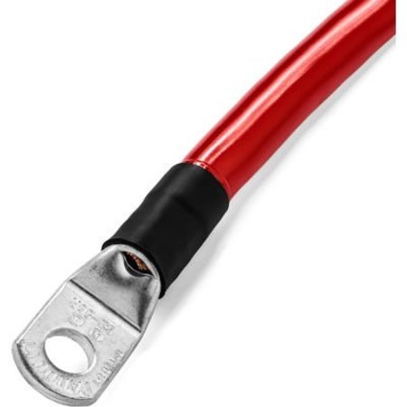 INVERTERS R US Spartan Power Single Battery Cable with 5/16" Ring Terminals, 12 AWG, 12 ft, Red SINGLERED12FT2AWG